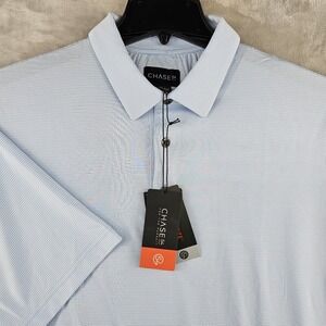 Chase 54 Polo Shirt Mens XL Skylight Blue Striped Drift Performance ME1105 NWT